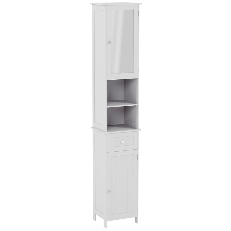 Bath Vida Priano 2 Door Tall Cabinet With Mirror - White