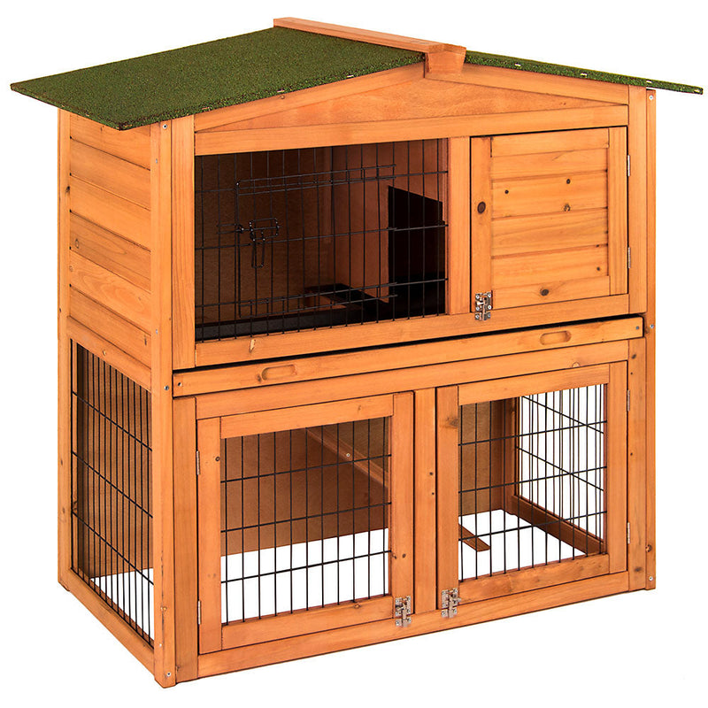 Pet Vida 2 Tier Wooden Pet Hutch