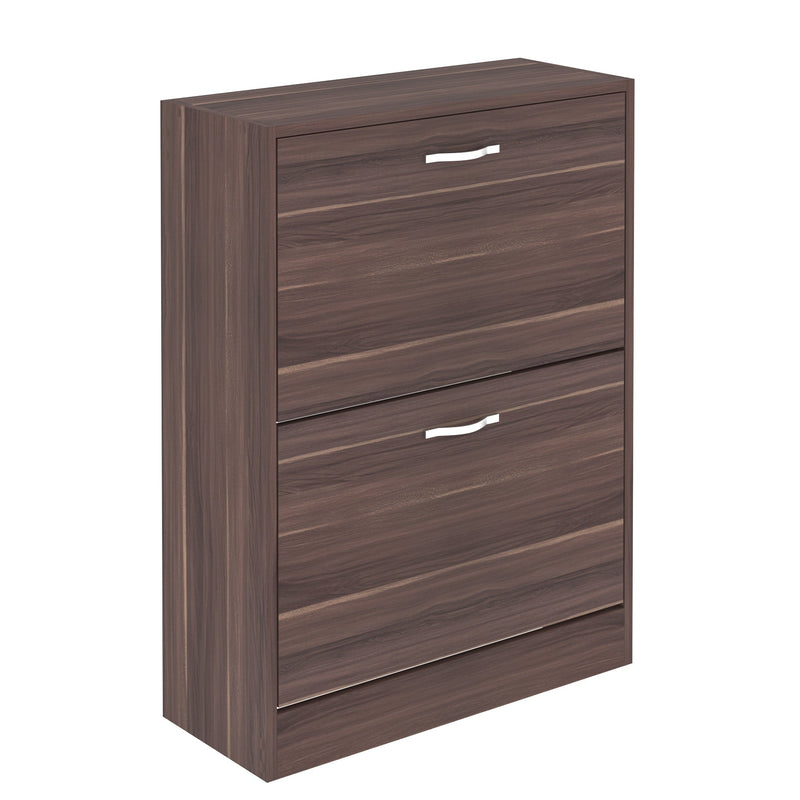 Vida Designs 2 Drawer Shoe Cabinet - Walnut