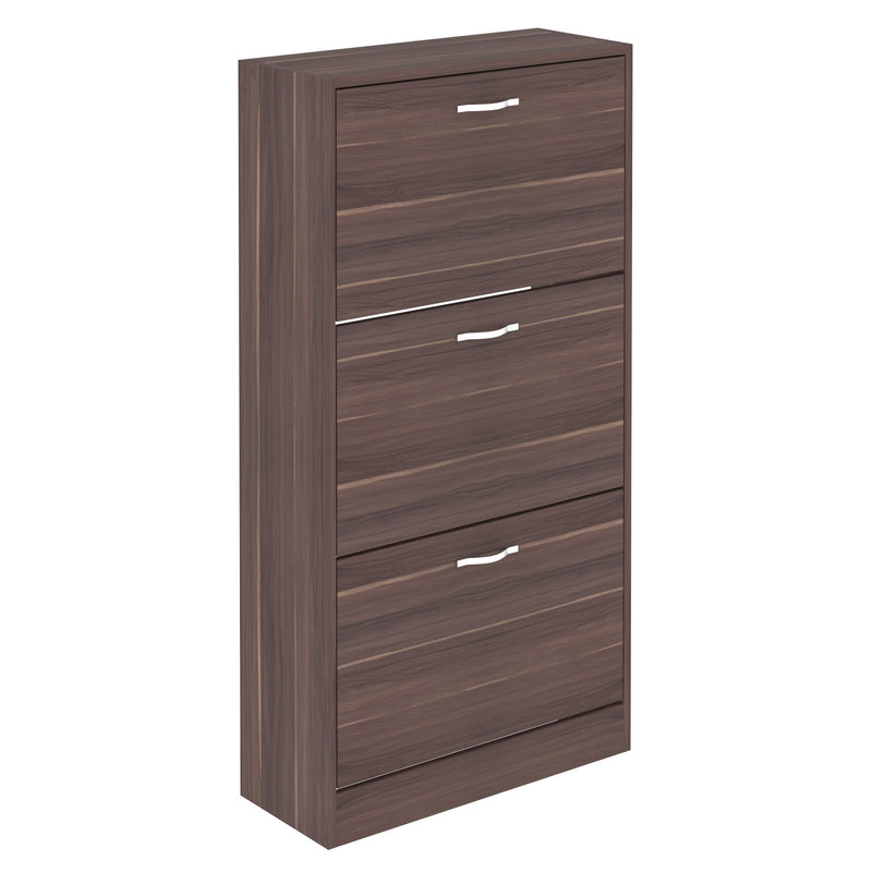 Vida Designs 3 Drawer Shoe Cabinet - Walnut