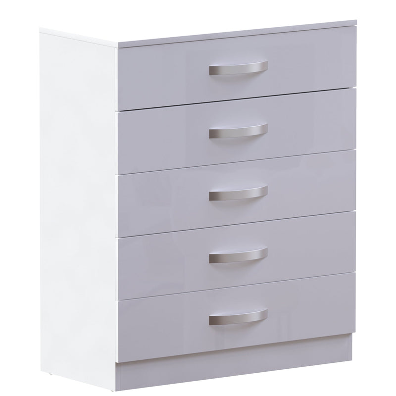 Vida Designs Hulio 5 Drawer Chest - White