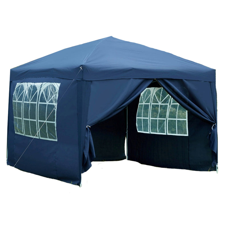 Garden Vida Pop Up Gazebo With Sides 2.5x2.5m - Blue