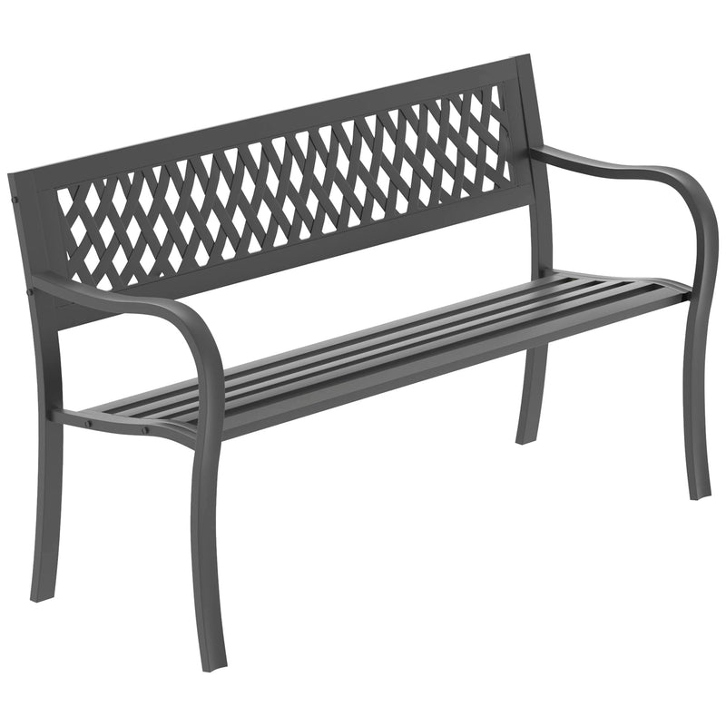 Garden Vida Steel Garden Bench - Lattice