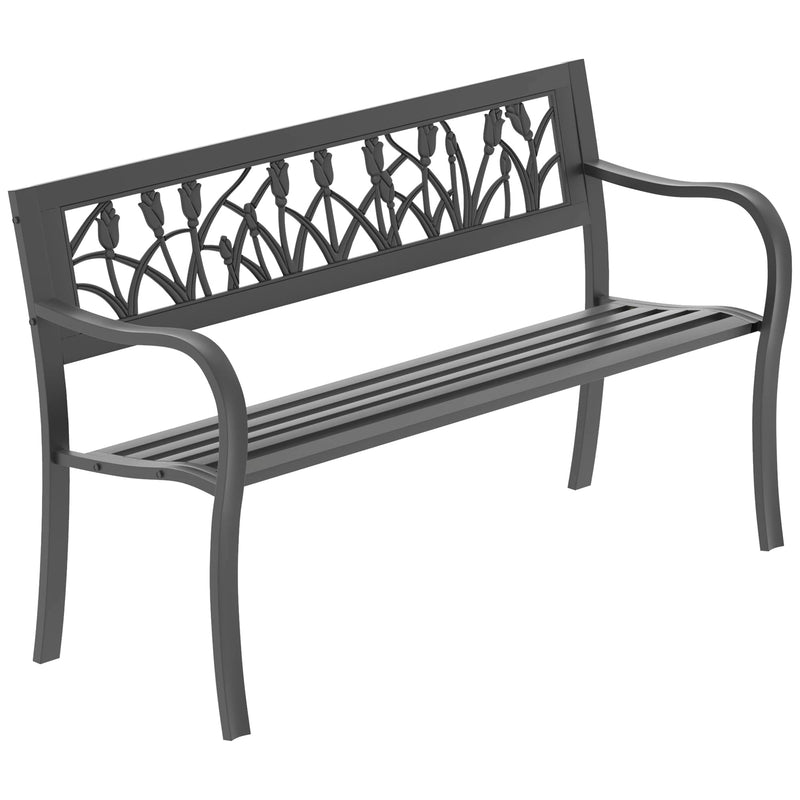 Garden Vida Steel Garden Bench - Tulip