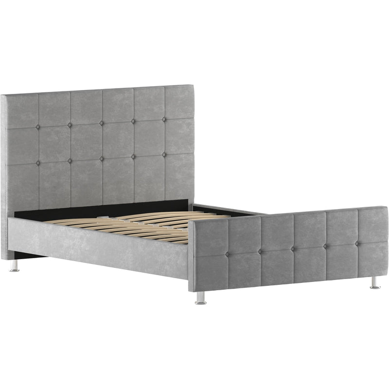 Vida Designs Valentina 4ft6 Double Bed - Light Grey Velvet