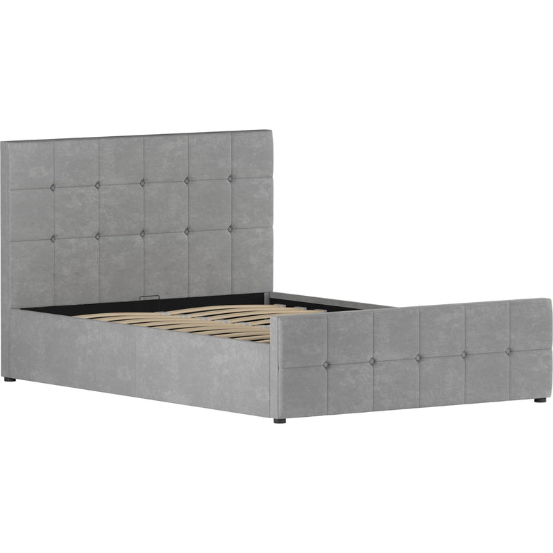 Vida Designs Valentina 4ft6 Double Ottoman Bed - Light Grey Velvet