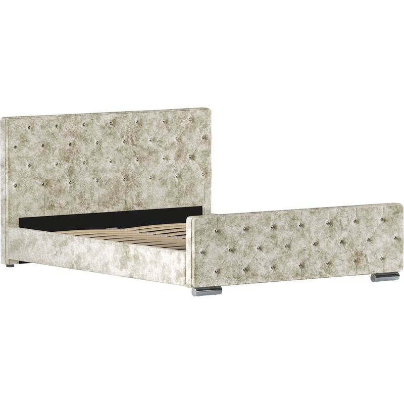 Vida Designs Arabella 5ft King Size Bed - Crushed Velvet Champagne