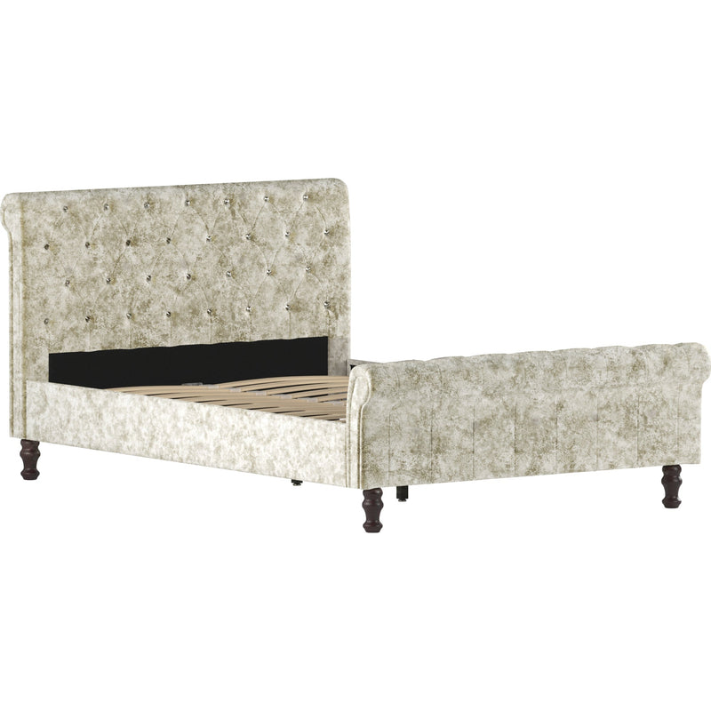 Vida Designs Violetta 4ft6 Double Bed - Crushed Velvet Champagne