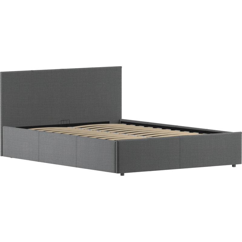 Vida Designs Veronica 4ft6 Double Ottoman Bed - Dark Grey Linen