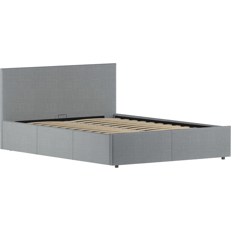 Vida Designs Veronica 4ft6 Double Ottoman Bed - Light Grey Linen