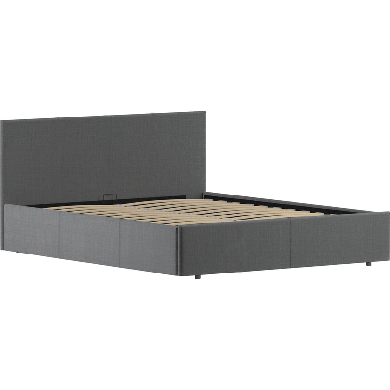 Vida Designs Veronica 5ft King Size Ottoman Bed - Dark Grey Linen