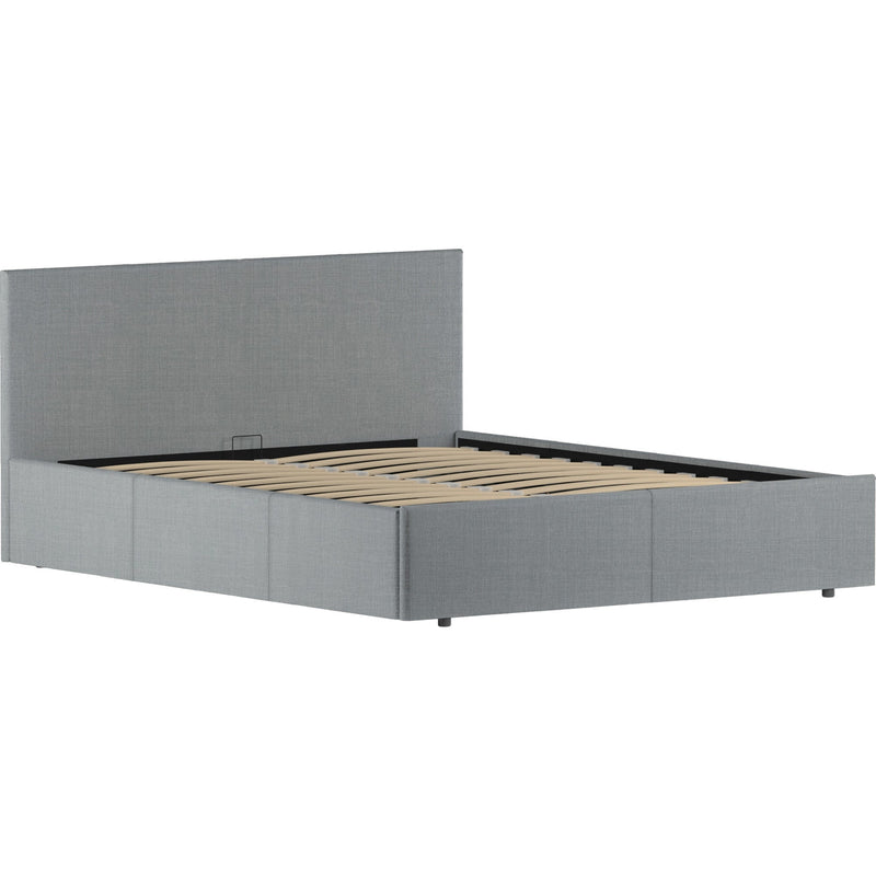 Vida Designs Veronica 5ft King Size Ottoman Bed - Light Grey Linen