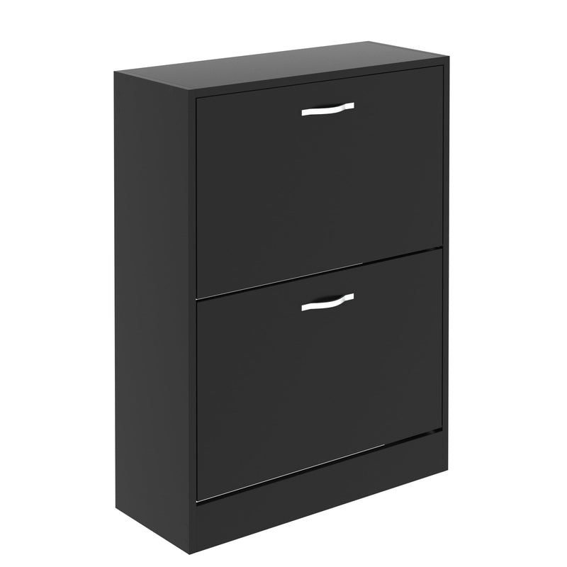 Vida Designs 2 Drawer Shoe Cabinet - Black