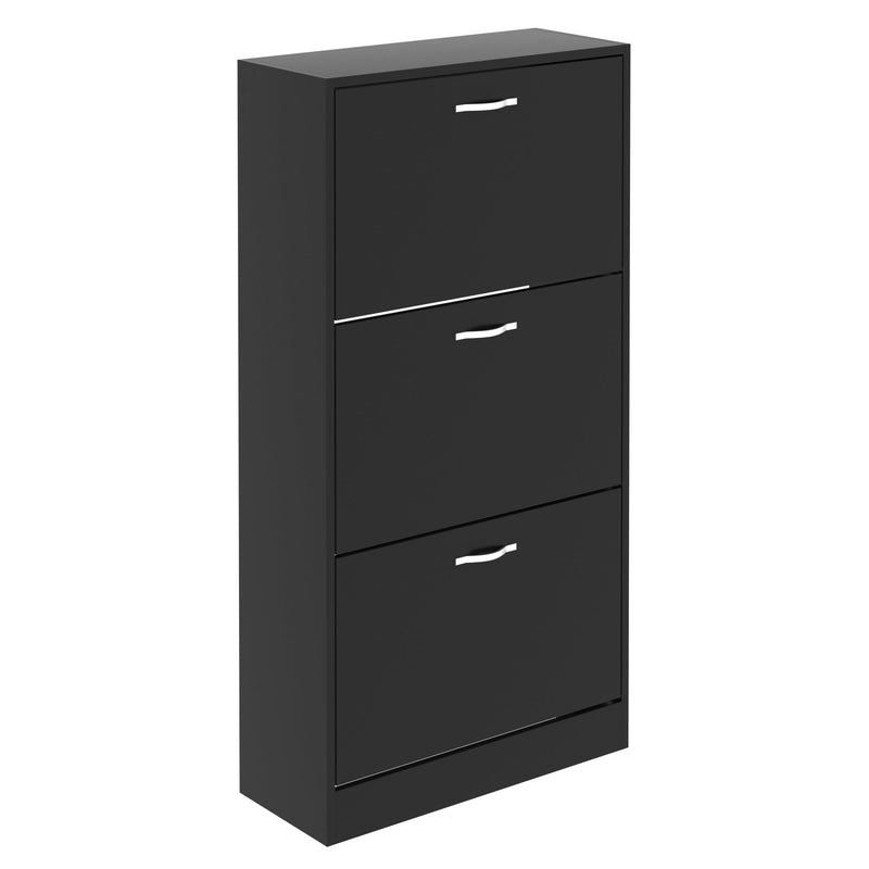 Vida Designs 3 Drawer Shoe Cabinet - Black