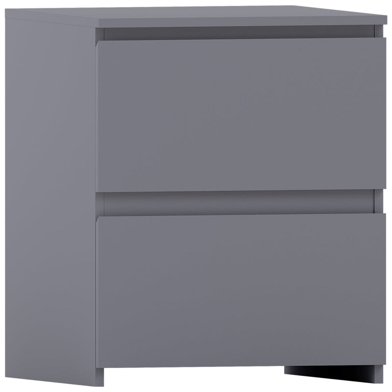 Vida Designs Denver 2 Drawer Large Bedside Chest - Grey