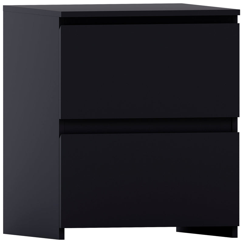 Vida Designs Denver 2 Drawer Large Bedside Chest - Black