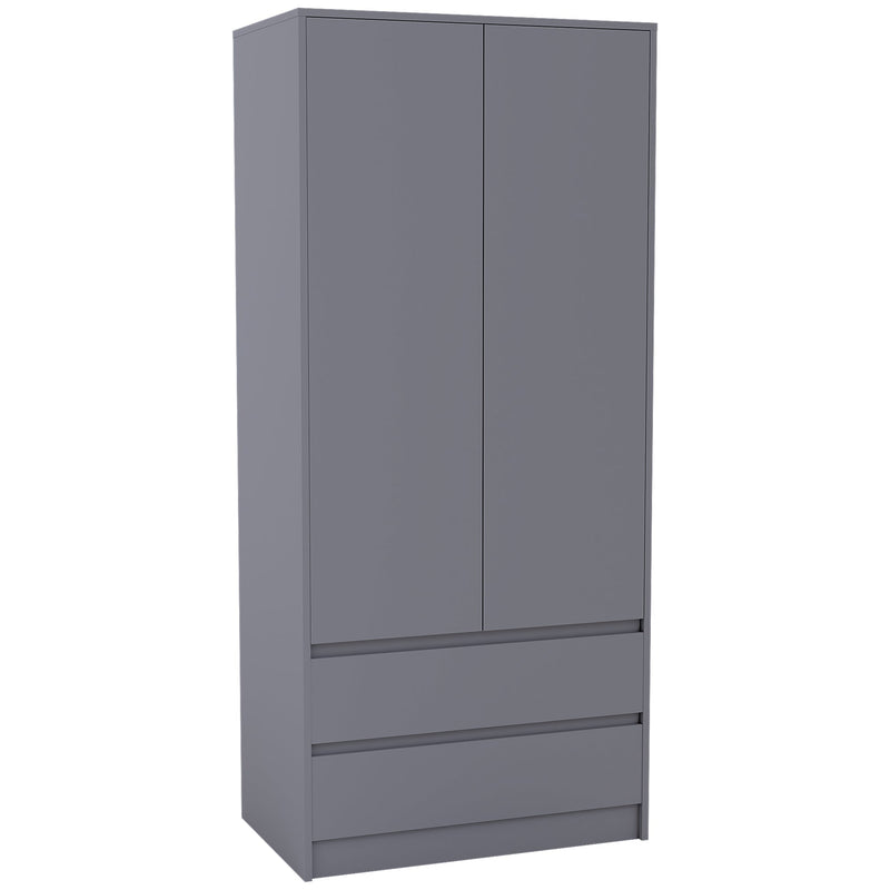 Vida Designs Denver 2 Door Wardrobe With Drawers - Grey