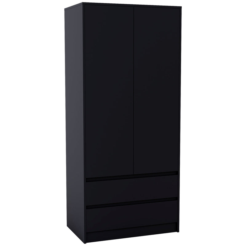 Vida Designs Denver 2 Door Wardrobe With Drawers - Black