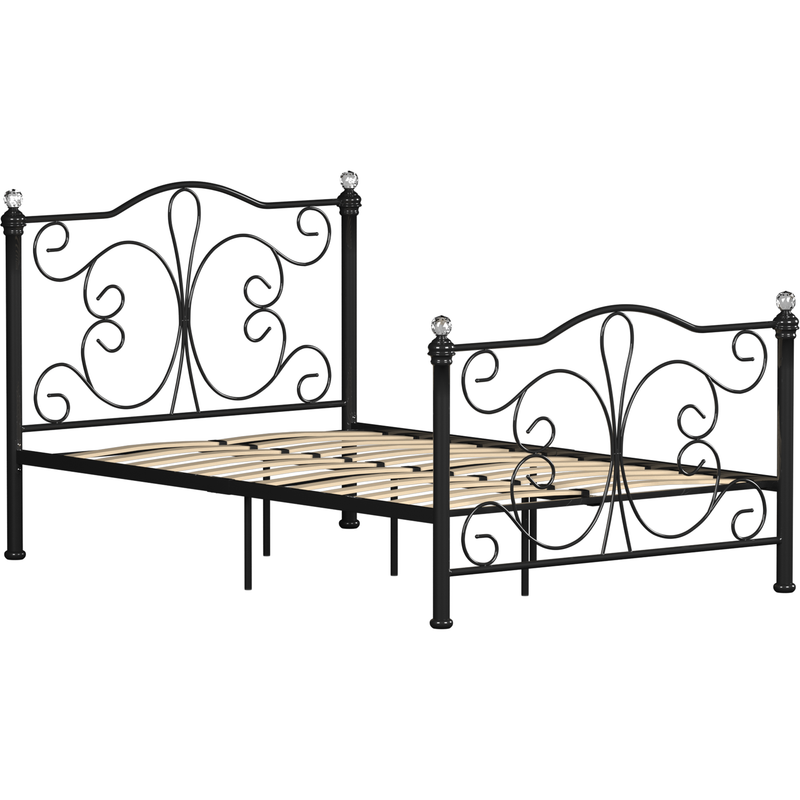 Vida Designs Chicago 4ft Small Double Metal Bed - Black