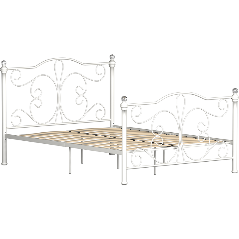 Vida Designs Chicago 4ft6 Double Metal Bed - White