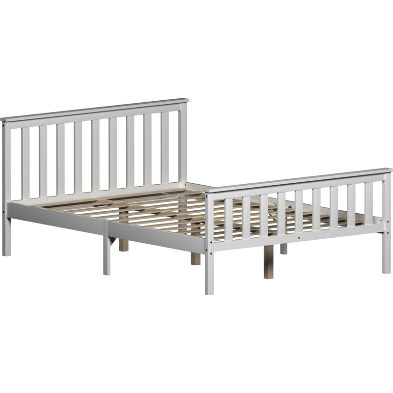 Vida Designs Milan 4ft6 Double Wooden Bed - High Foot - White