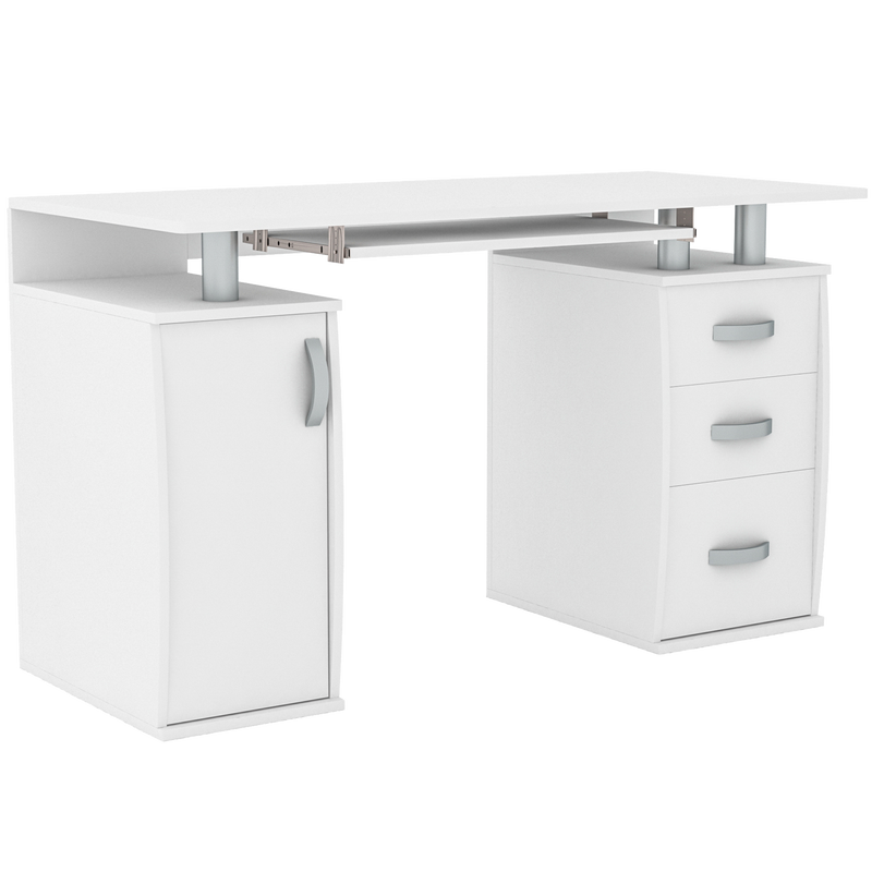 Vida Designs Otley 3 Drawer Computer Desk - White