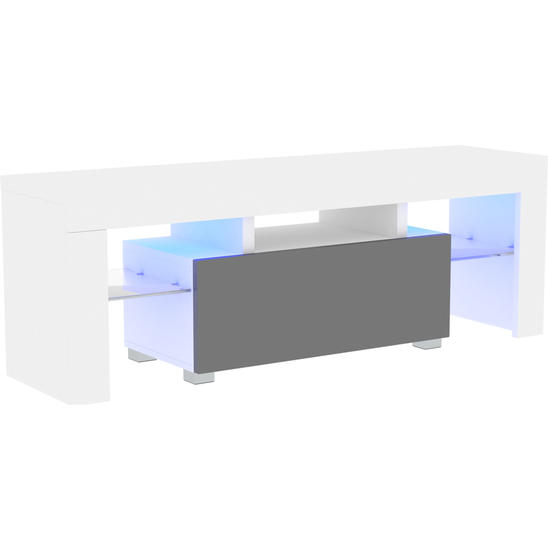 Vida Designs Luna 1 Drawer LED TV Unit - White & Grey