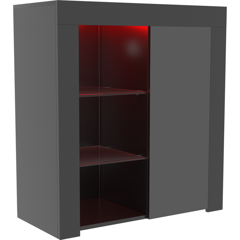 Vida Designs Azura 1 Door LED Sideboard - Black