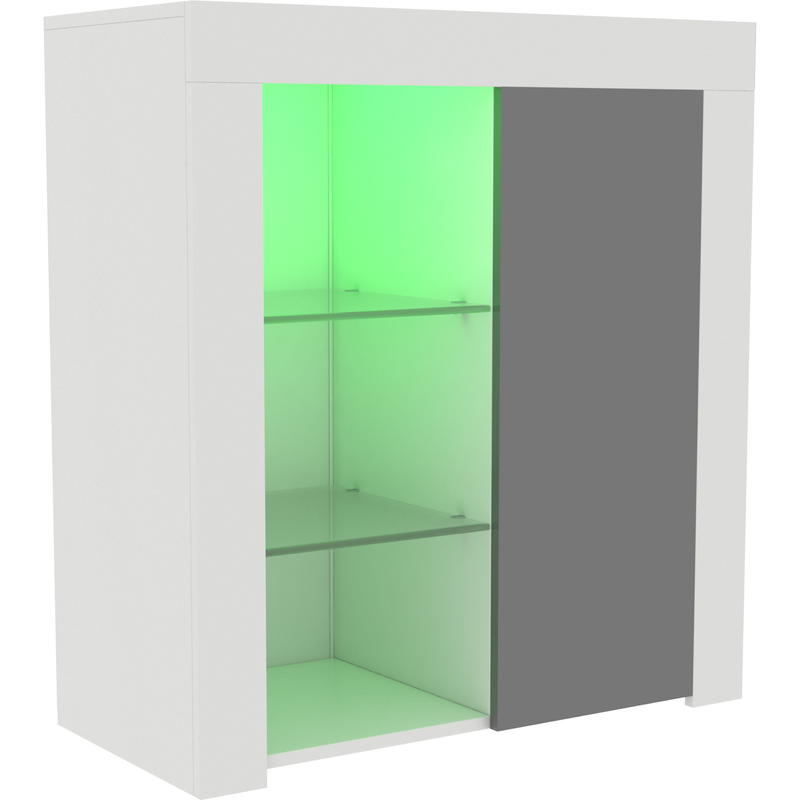 Vida Designs Azura 1 Door LED Sideboard - White & Grey