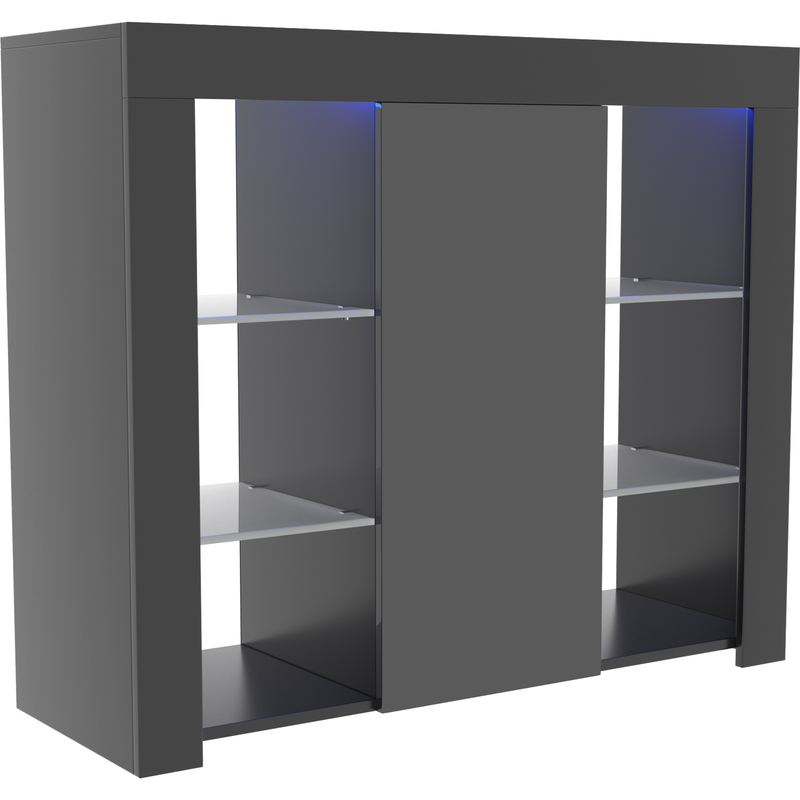 Vida Designs Azura 1 Door Large LED Sideboard - Black