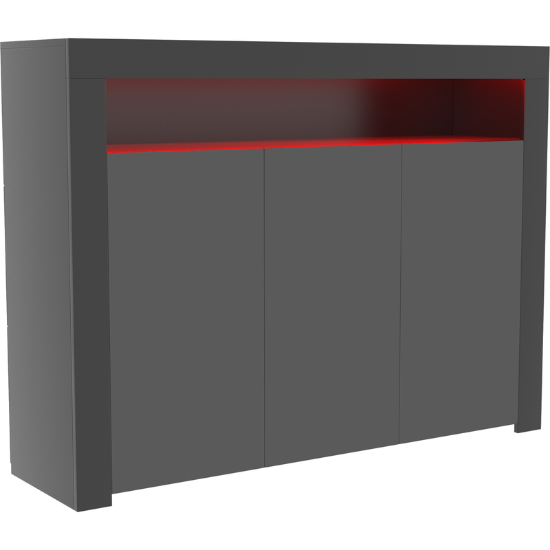 Vida Designs Nova 3 Door LED Sideboard - Black