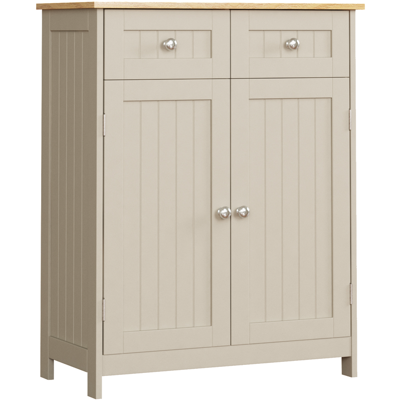 Bath Vida Priano 2 Drawer 2 Door Freestanding Cabinet - Grey & Oak