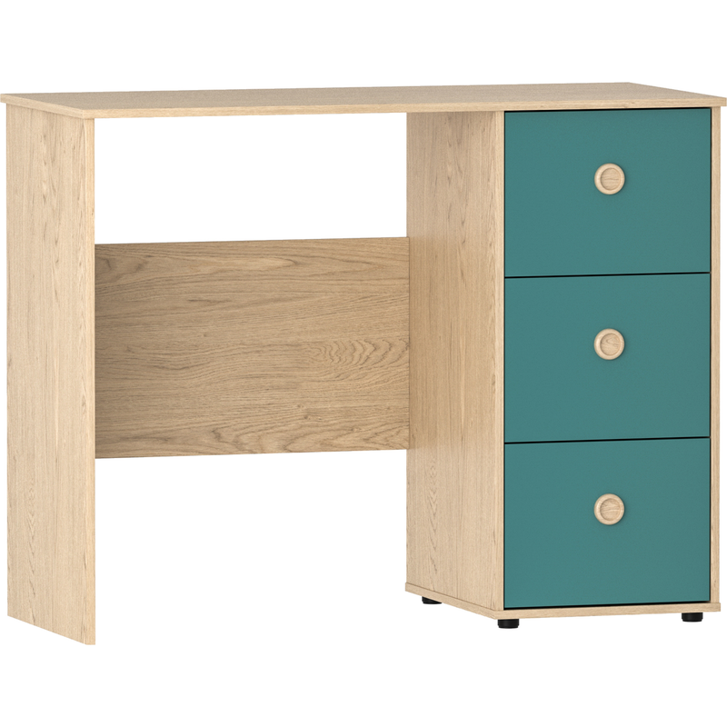 Junior Vida Neptune 3 Drawer Desk - Blue & Oak