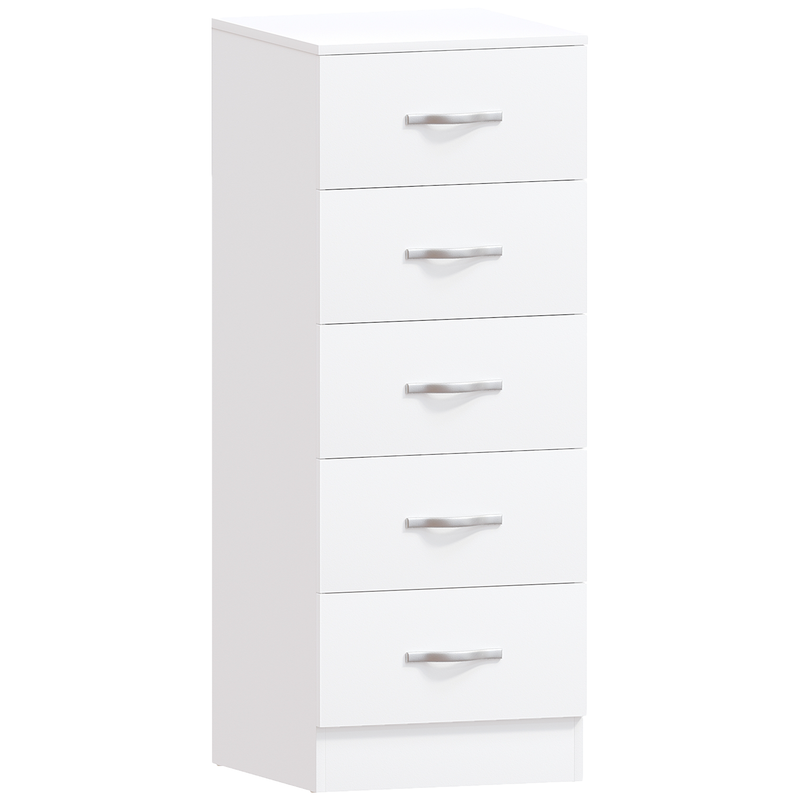 Vida Designs Riano 5 Drawer Narrow Chest - White