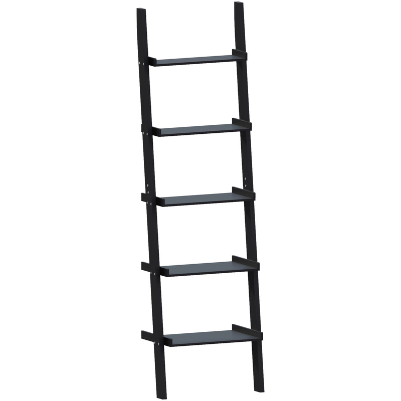 Vida Designs York 5 Tier Ladder Bookcase - Black