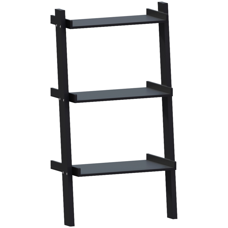 Vida Designs York 3 Tier Ladder Bookcase - Black