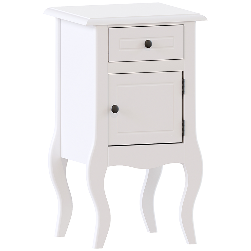 Vida Designs Nishano 1 Drawer 1 Door Bedside Cabinet - White