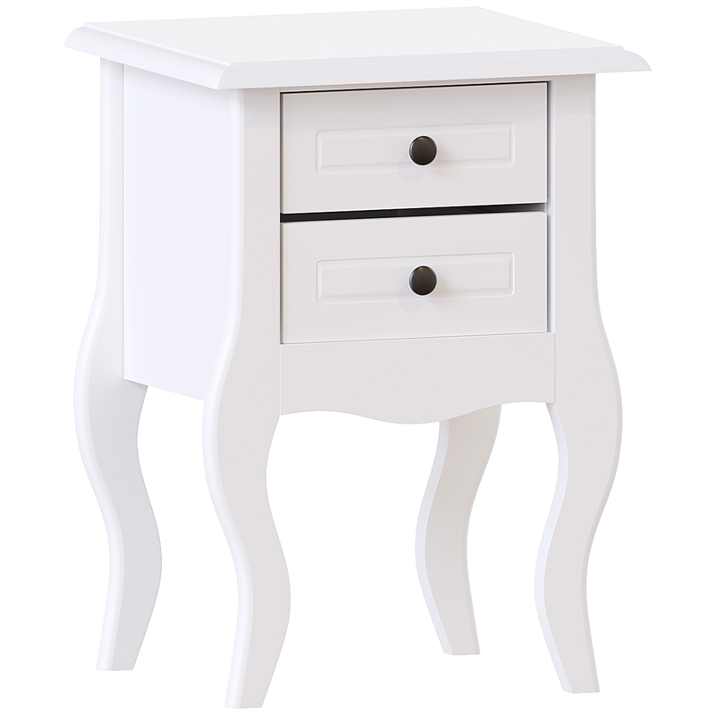 Vida Designs Nishano 2 Drawer Bedside Cabinet - White