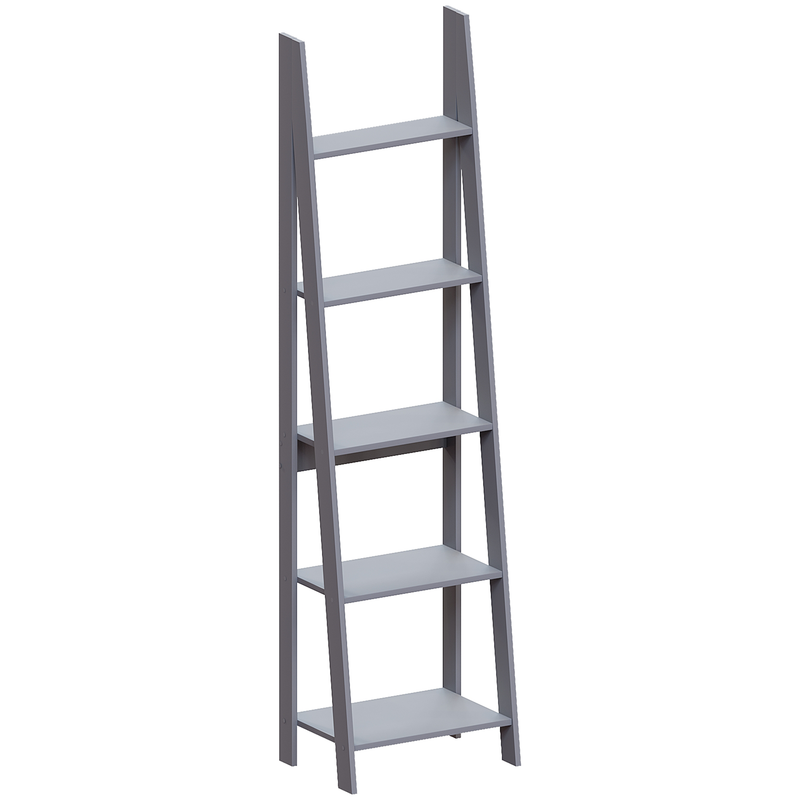 Vida Designs Bristol 5 Tier Step Ladder Bookcase - Grey