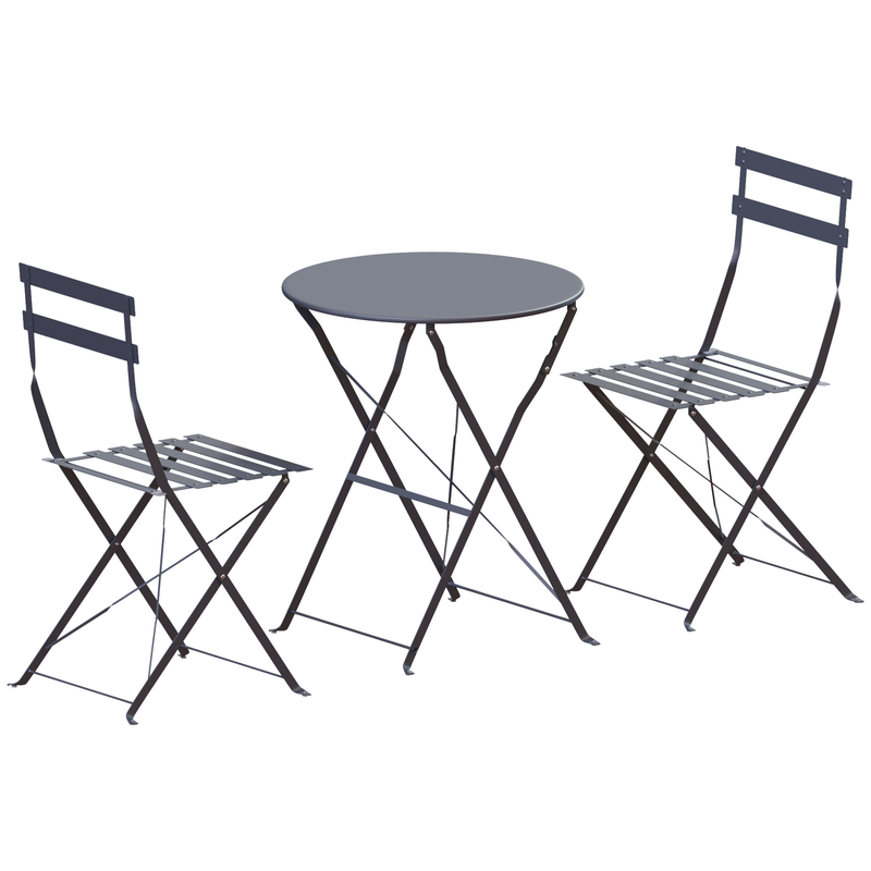 Garden Vida Porto 2 Seater Metal Bistro Set - Dark Grey