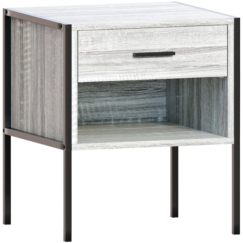 Vida Designs Brooklyn 1 Drawer Bedside Cabinet - Grey