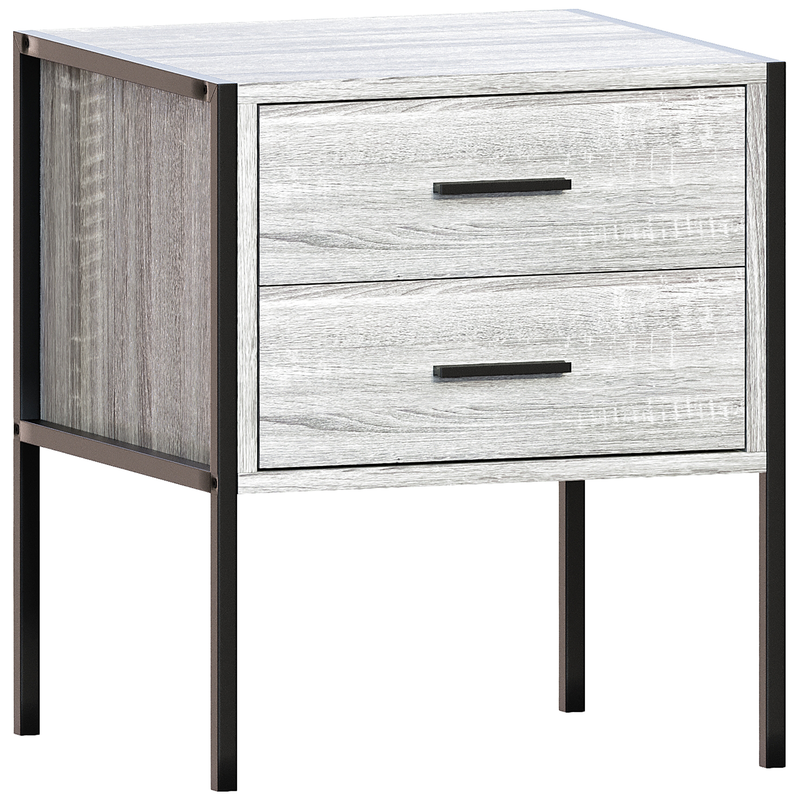 Vida Designs Brooklyn 2 Drawer Bedside Cabinet - Grey