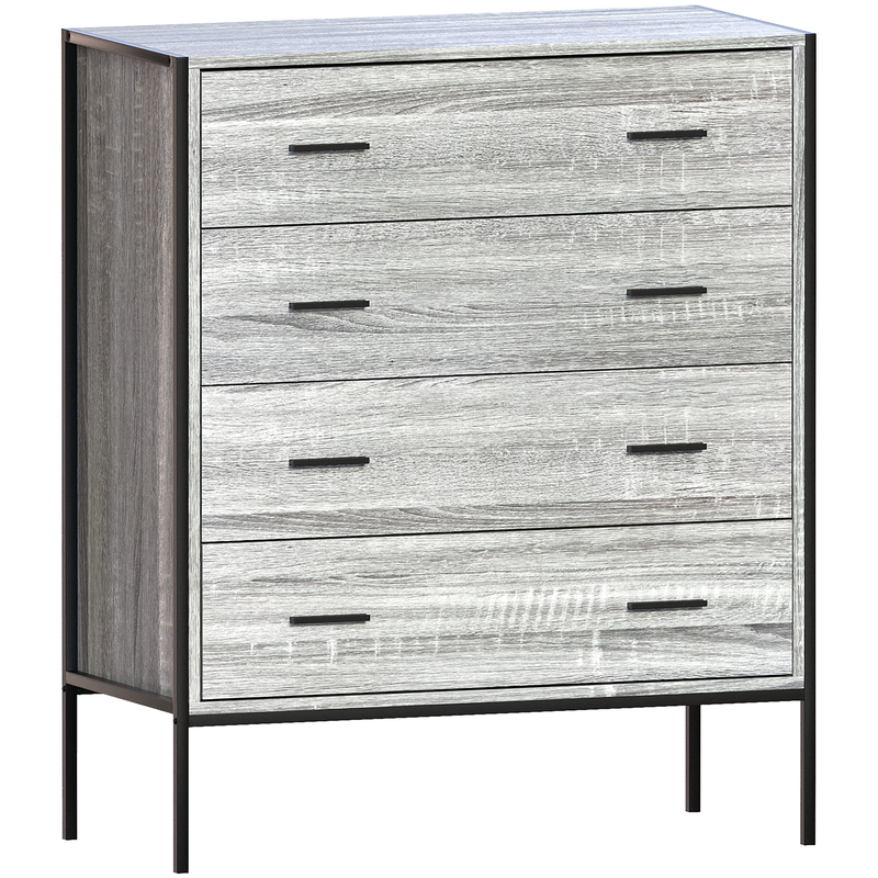 Vida Designs Brooklyn 4 Drawer Chest - Grey