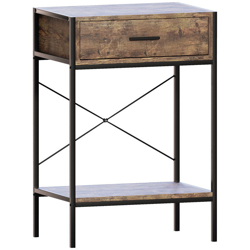 Vida Designs Brooklyn 1 Drawer Console Table - Dark Wood
