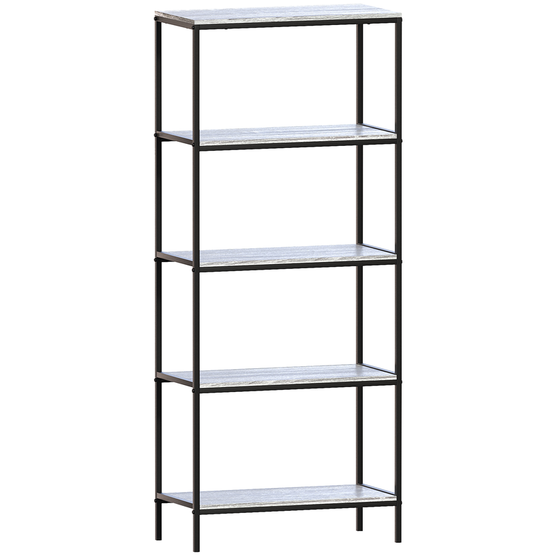 Vida Designs Brooklyn 5 Tier Bookcase - Grey