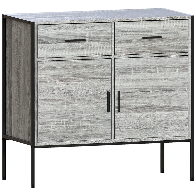 Vida Designs Brooklyn 2 Door 2 Drawer Sideboard - Grey