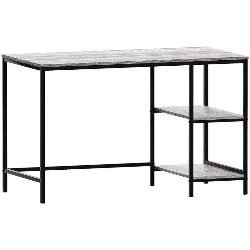 Vida Designs Brooklyn Desk with 2 Shelves - Grey