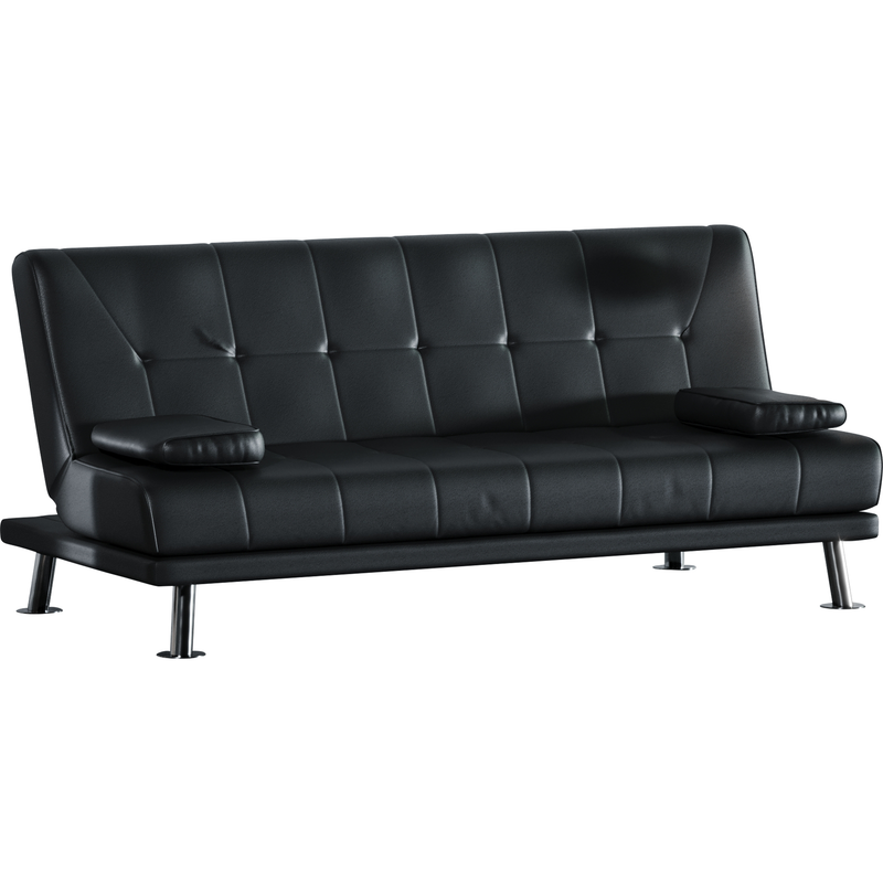 Vida Designs Newark Faux Leather Sofa Bed - Black