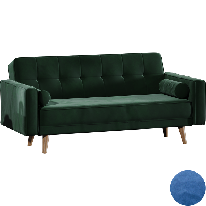 Vida Designs Charlotte Velvet Sofa Bed - Blue