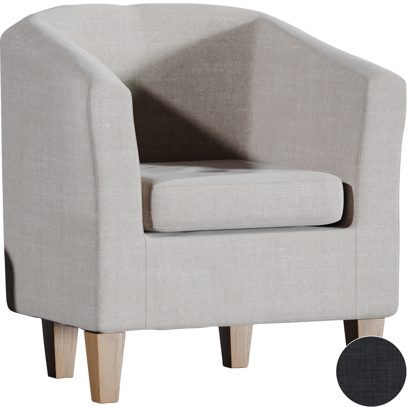Vida Designs Boston Linen Tub Chair - Dark Grey